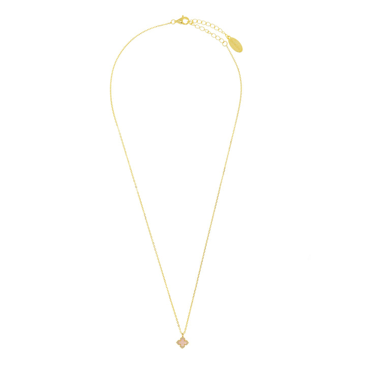 MOP Clover Halo Pendant, 17.7"