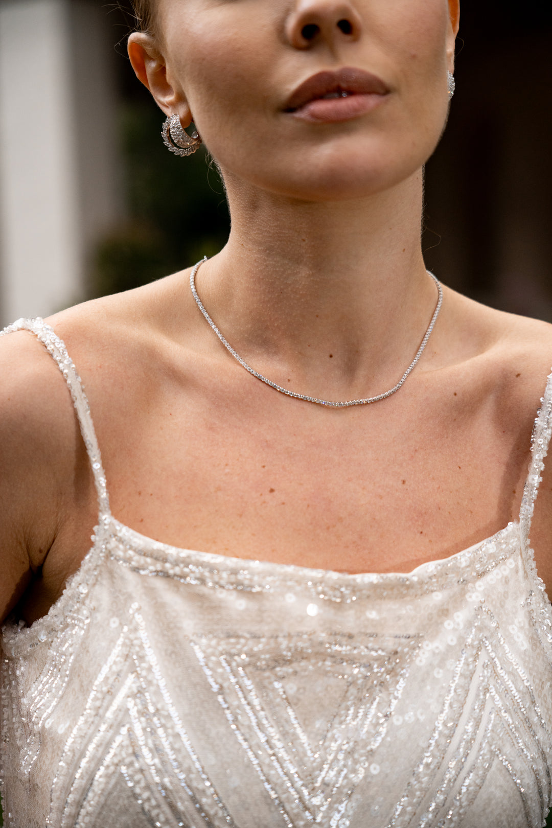 Sydney Soiree Rhodium-Plated Sterling Silver 2mm Tennis Necklace