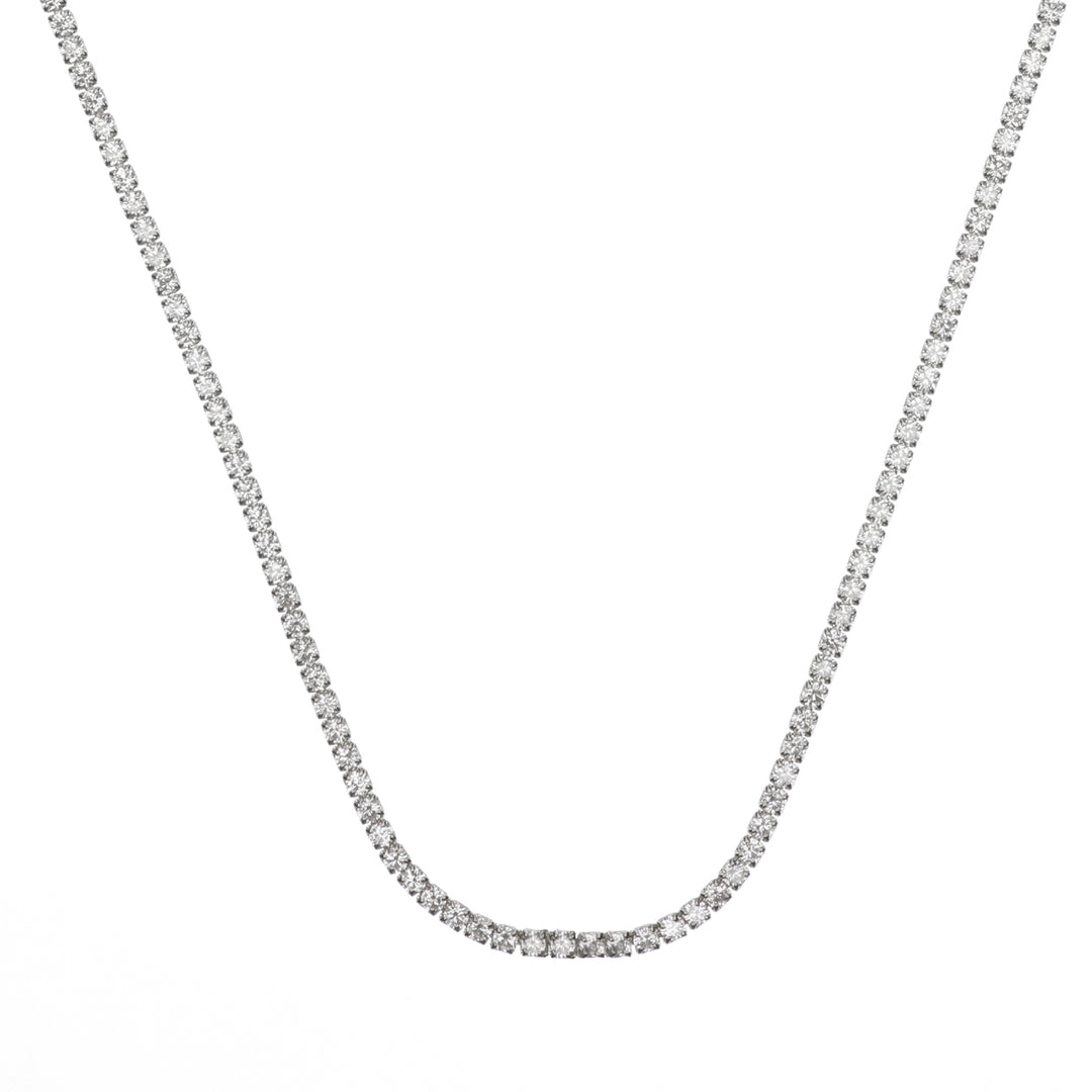 Sydney Soiree Rhodium-Plated Sterling Silver 2mm Tennis Necklace