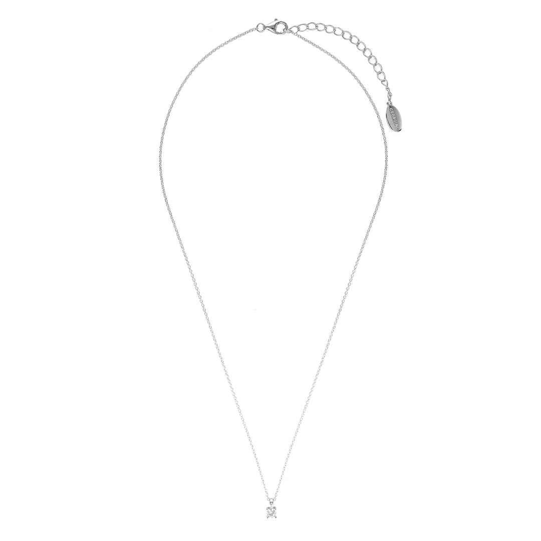 Round CZ Drop Pendant with CZs on the Bale, 18"