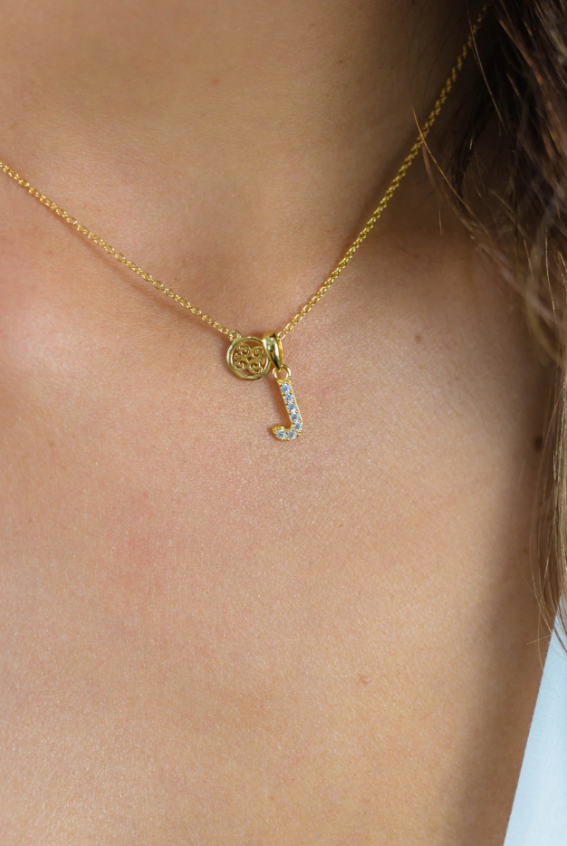 Luxury Letters 'J' with CZ Accents