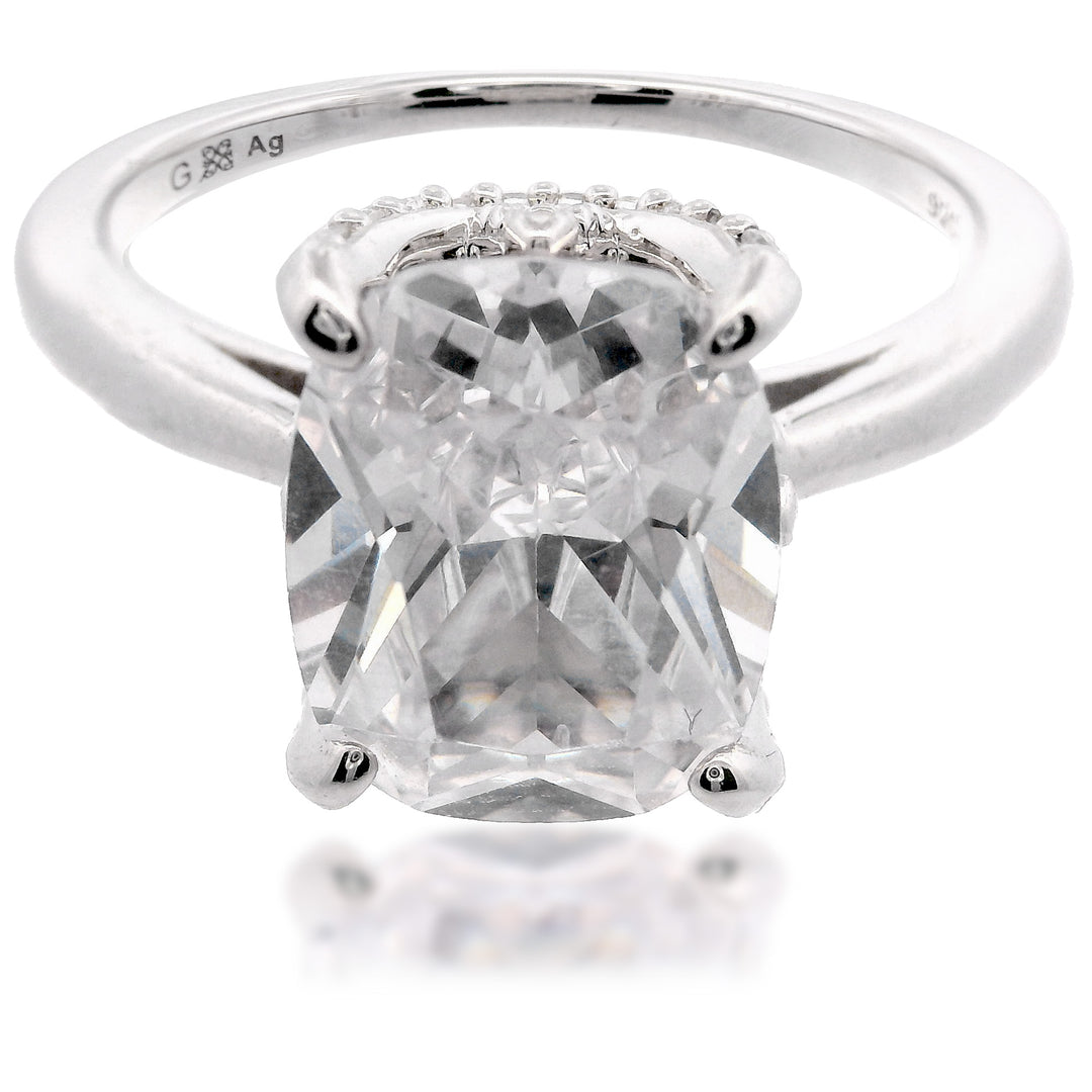 Cushion Cut CZ Solitaire Ring