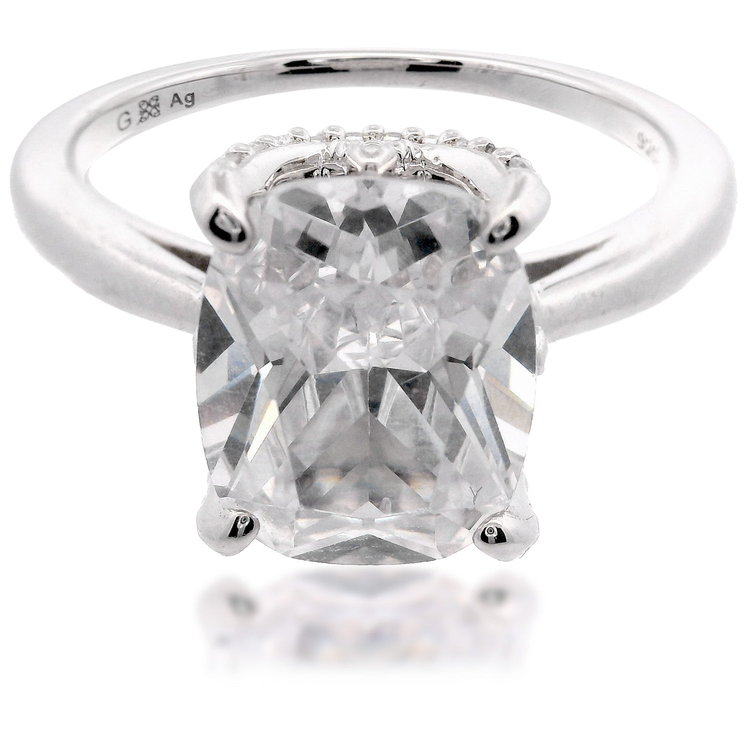 Cushion Cut CZ Solitaire Ring