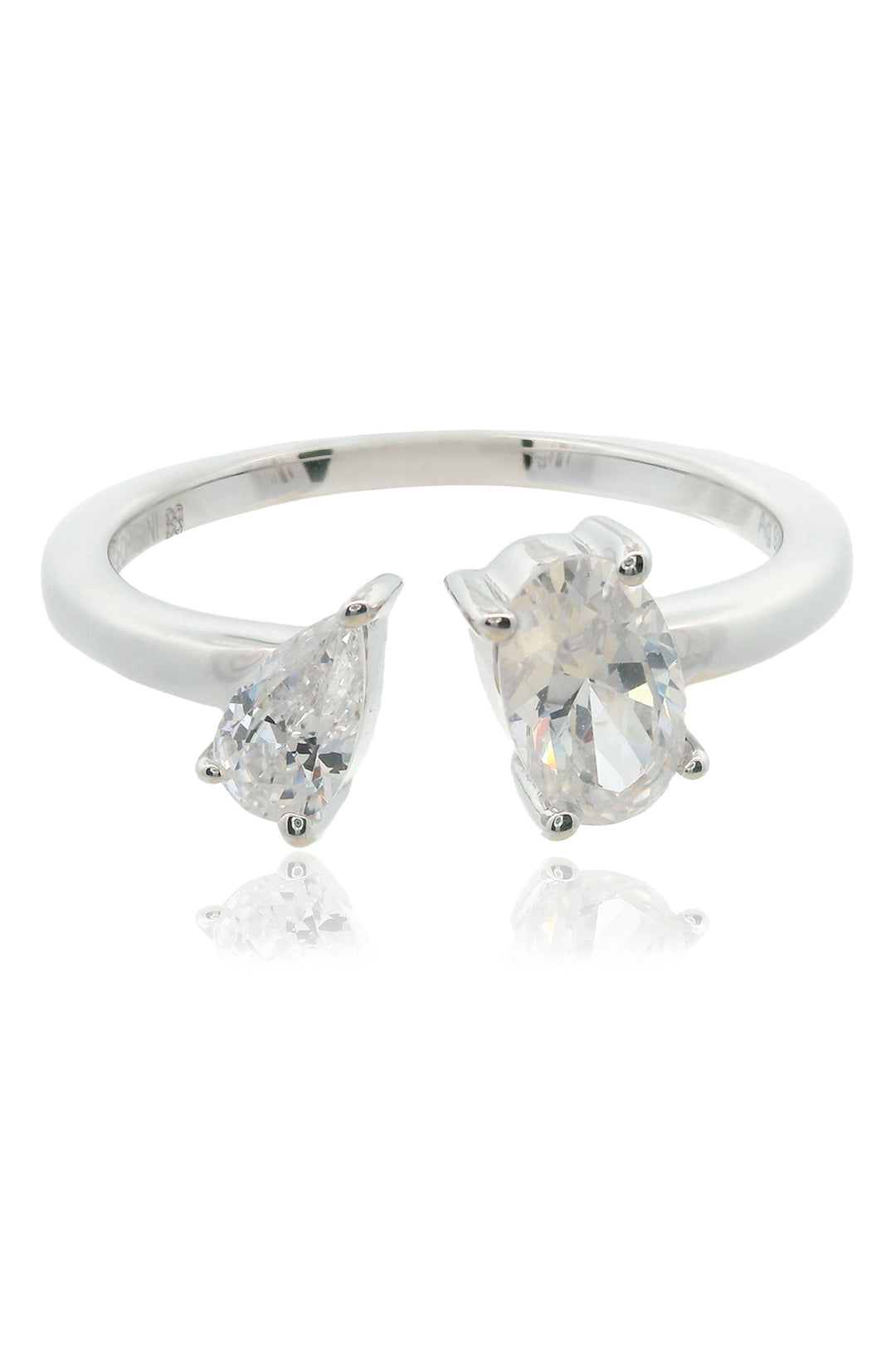Toi et Moi Oval & Pear Cut Ring, size 6.0