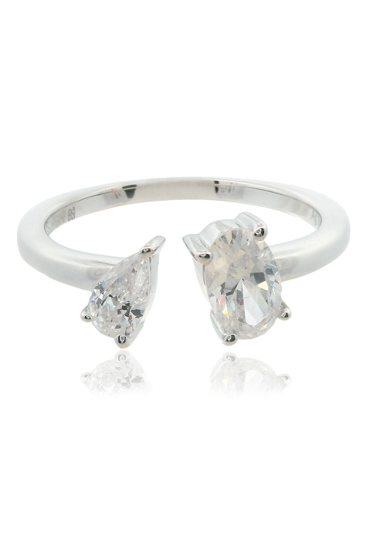 Toi et Moi Oval & Pear Cut Ring, size 6.0