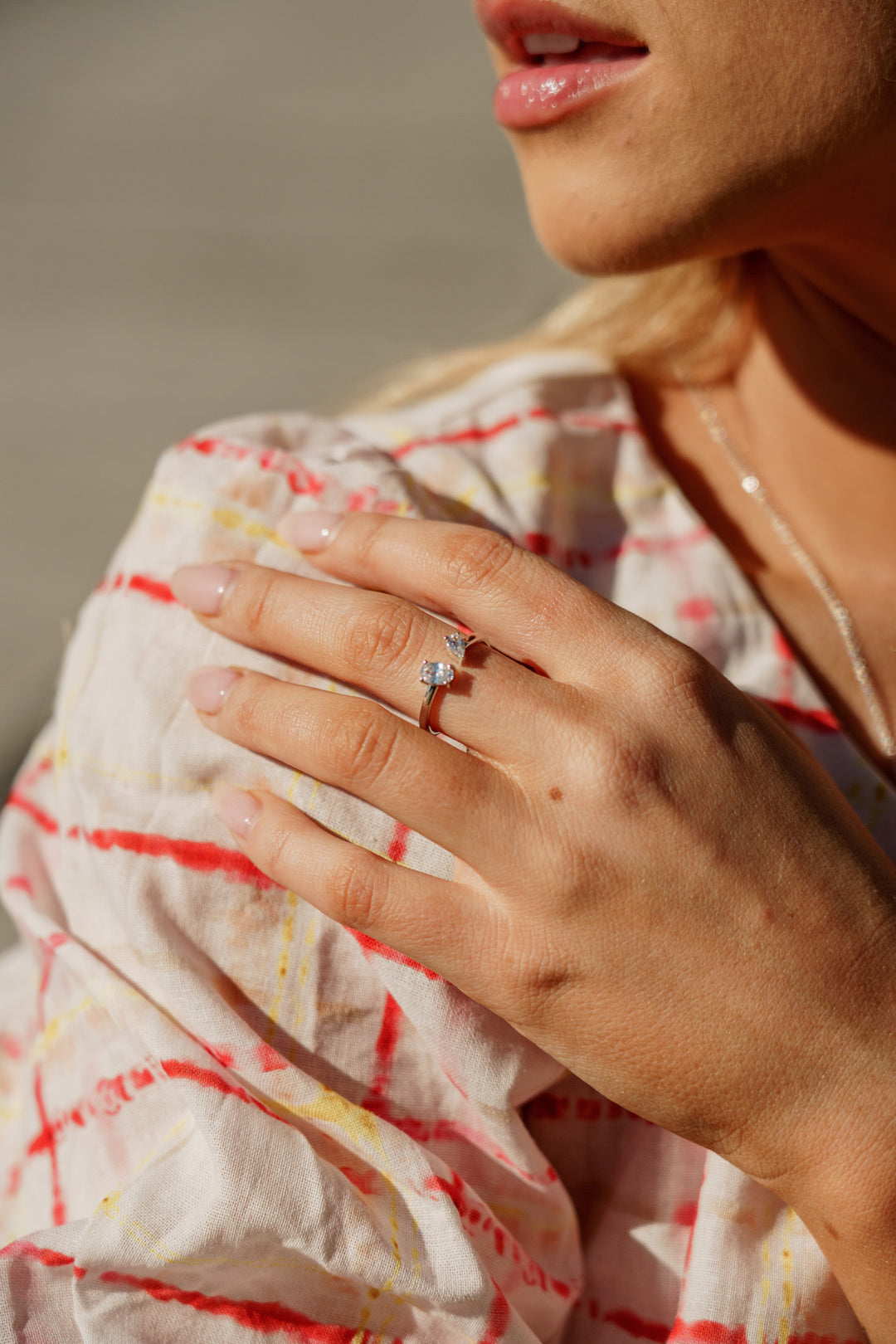 Toi et Moi Oval & Pear Cut Ring, size 6.0