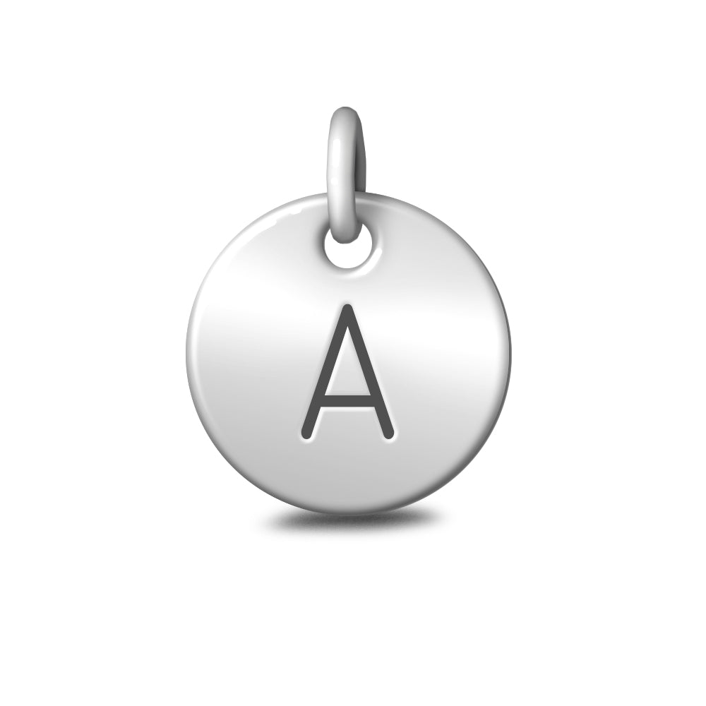 Silver Letter 'A' Disc Pendant