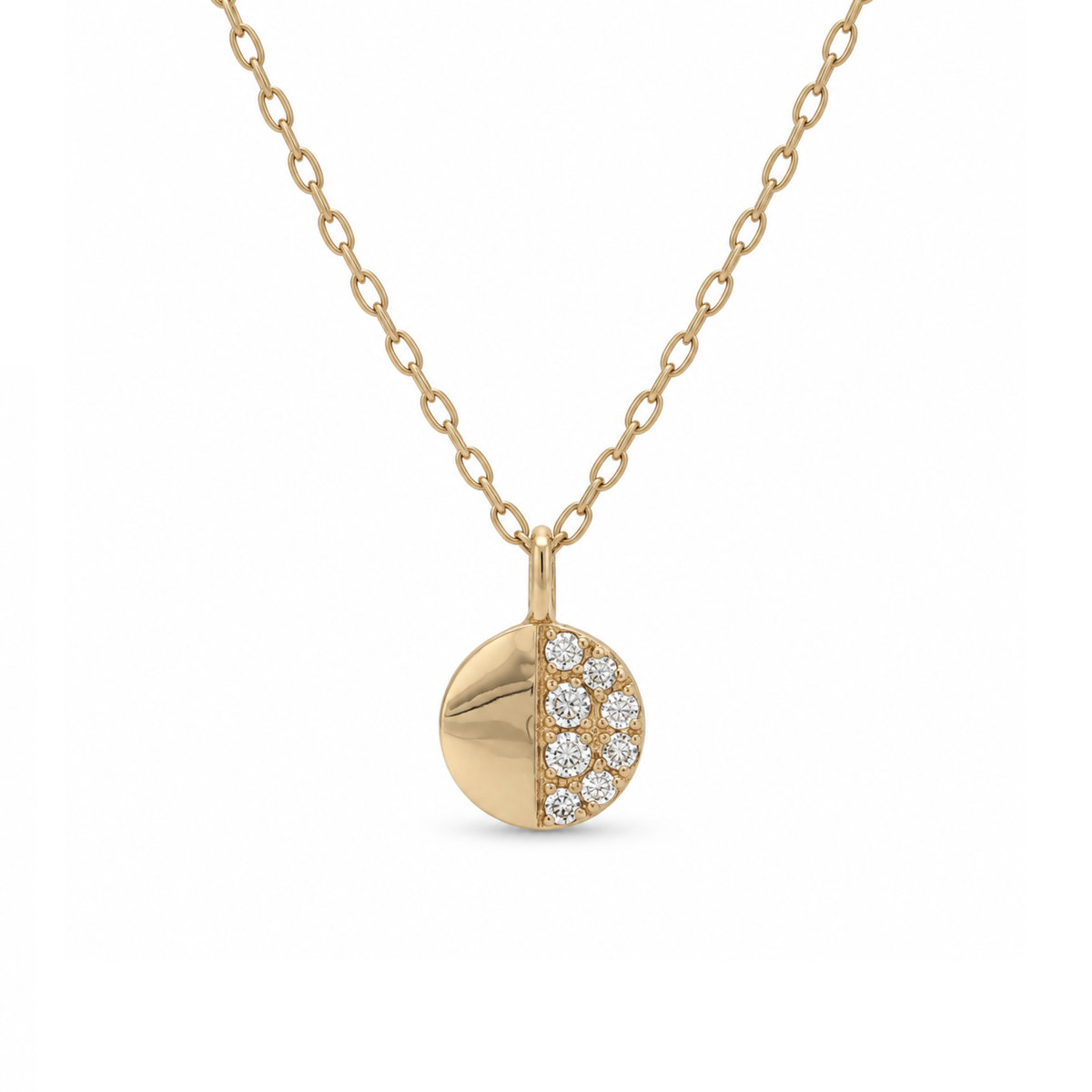 Round 7mm Mini Diamond Pendant