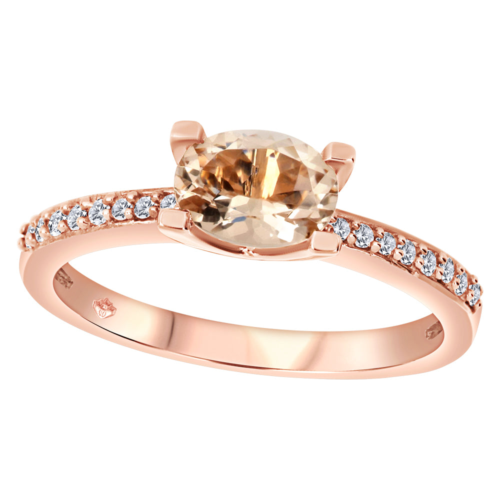 FINAL SALE _ 14K Rose Gold East-West Morganite Ring