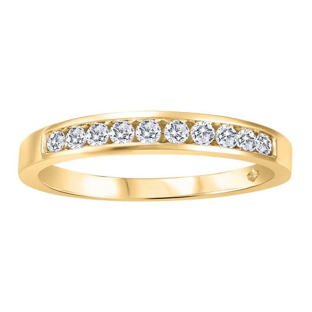 10k Yellow Gold 0.15ctw Channel-Set Natural Diamond Wedding Band