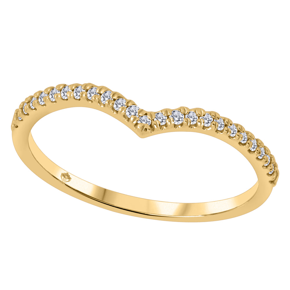 10k yellow gold chevron band f