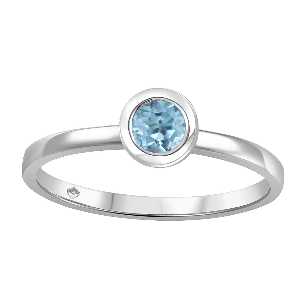 10K Bezel Set Birthstone Ring - December