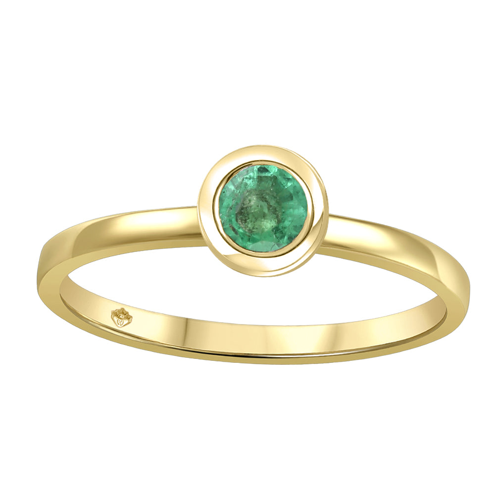 FINAL SALE - 10K Bezel Set Birthstone Ring - May