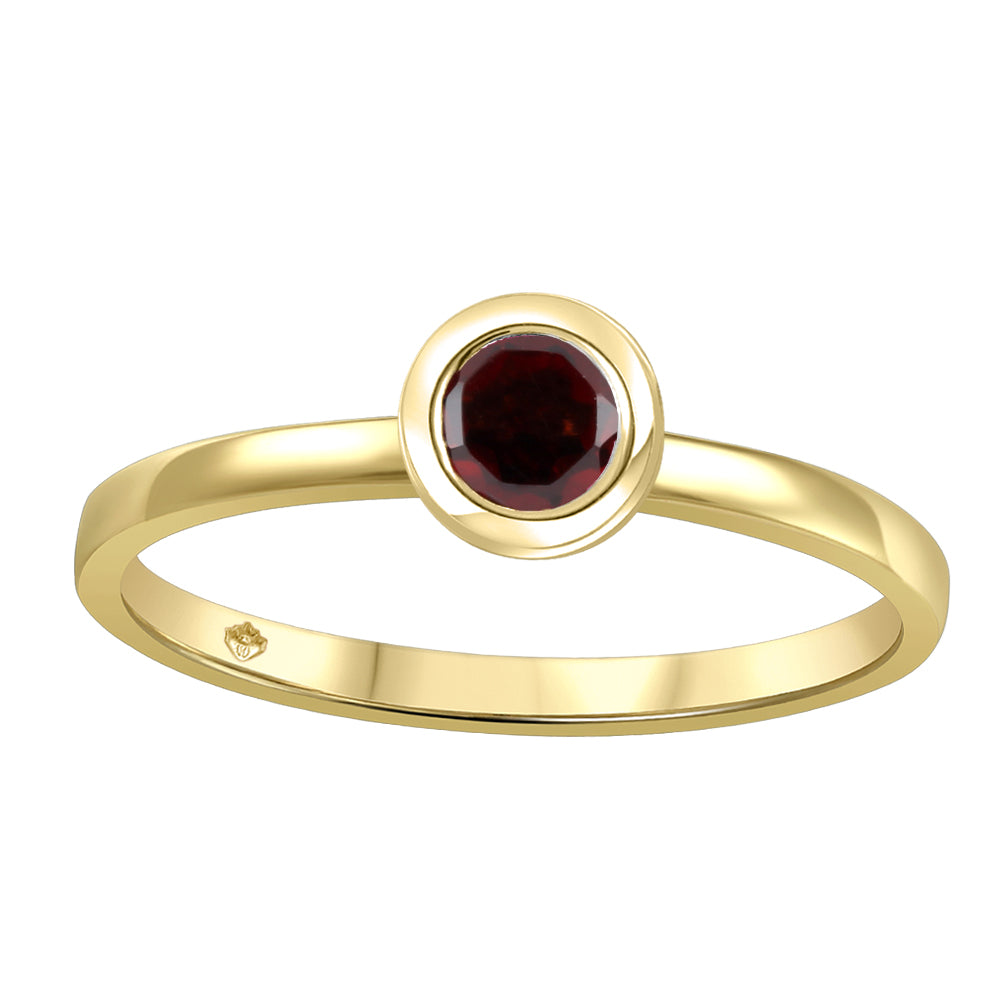 10K Bezel Set Birthstone Ring - January