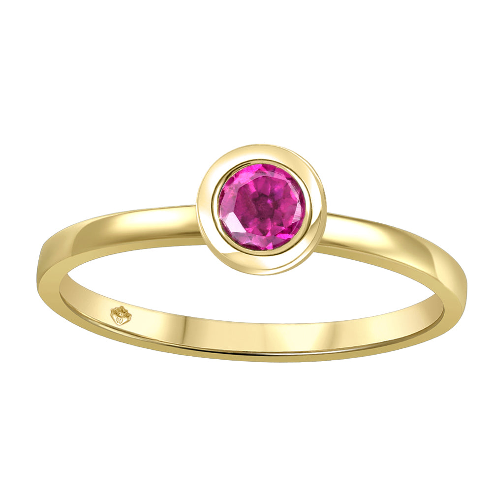10K Bezel Set Birthstone Ring - June