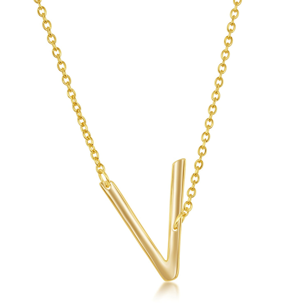 Sideways Initial V Necklace