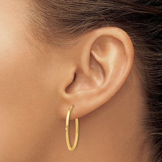 10K 23MM Oval Hoop Earrings