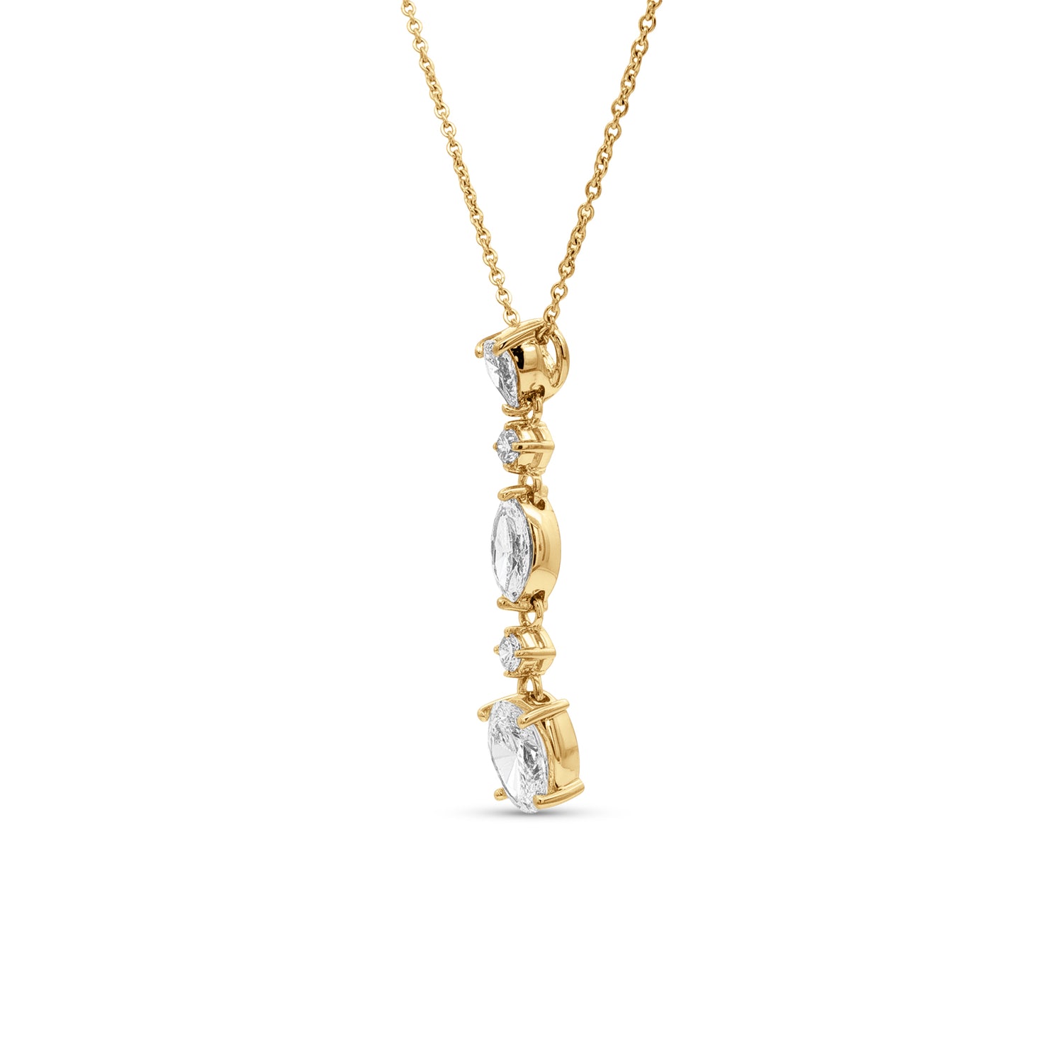Love Grown Multi-Shape Lab Diamond Drop Pendant