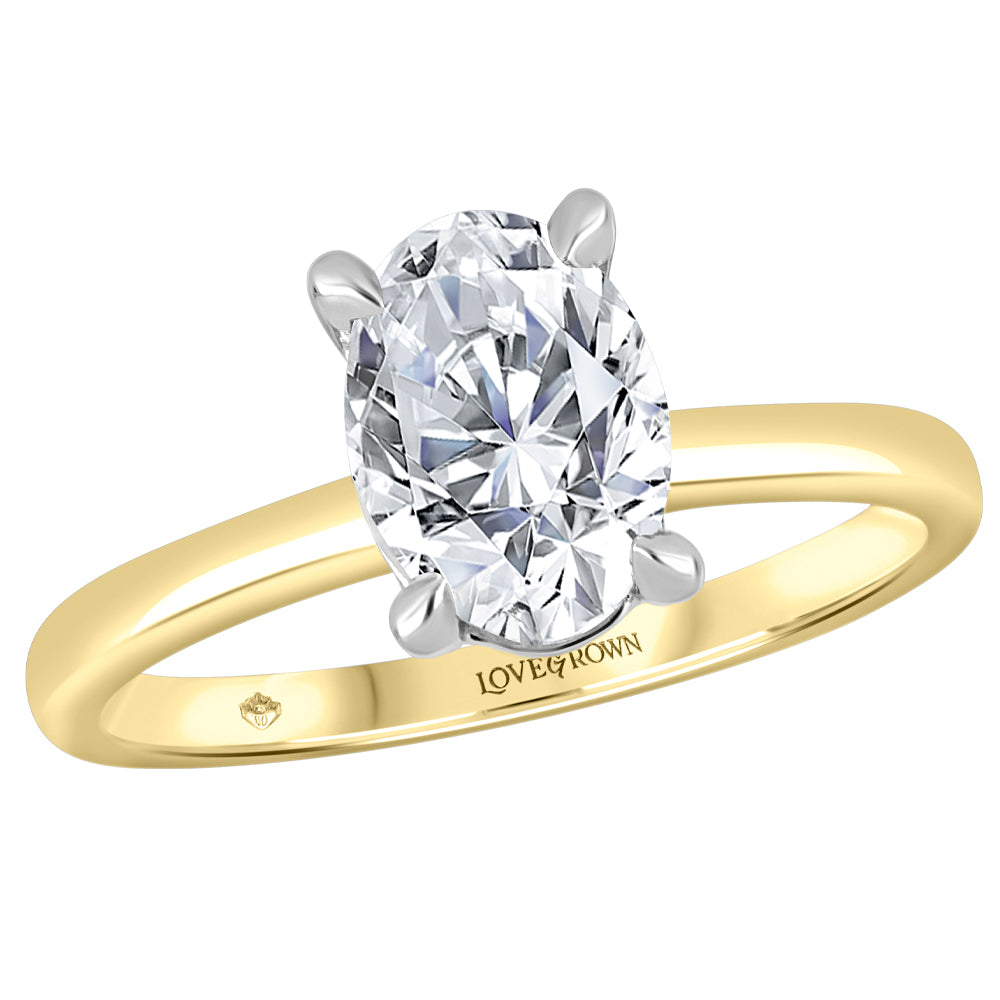 Love Grown 14ky 0.50ct LG Oval Cut Engagement Ring
