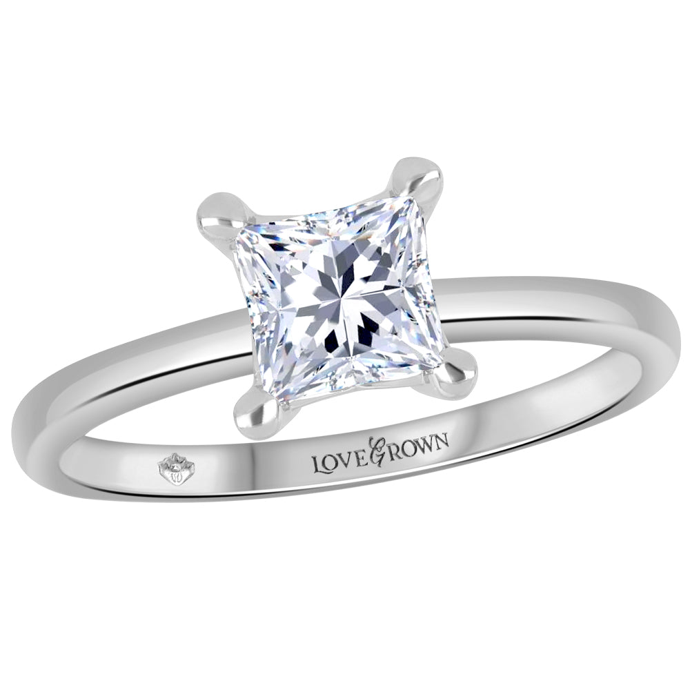 Love Grown 10kw 0.50ct LG Princess Cut Engagement Ring