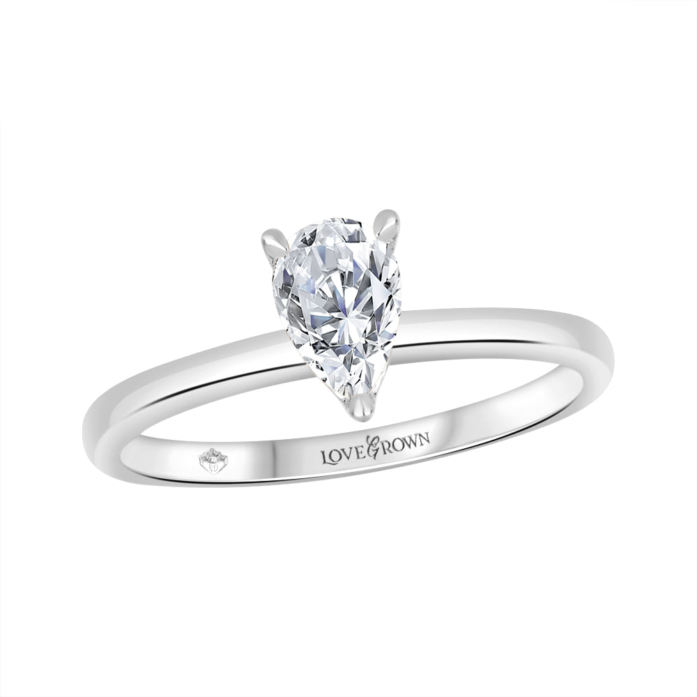 Love Grown 14kw 0.50ct LG Pear Cut Engagement Ring