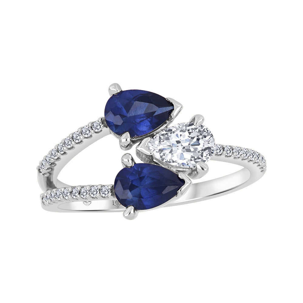 FINAL SALE - Love Grown 10K White Gold Lab-Grown Sapphire & Diamond Ring