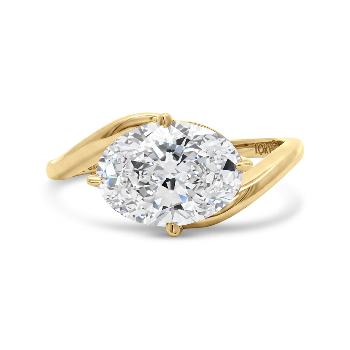 Love Grown East-West Oval Lab Diamond Bypass Ring