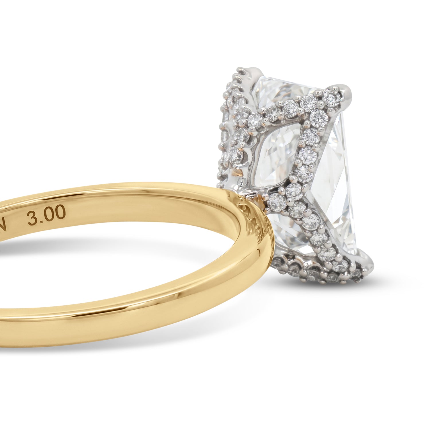 Love Grown Two-Tone Radiant Lab Diamond Pavé Ring