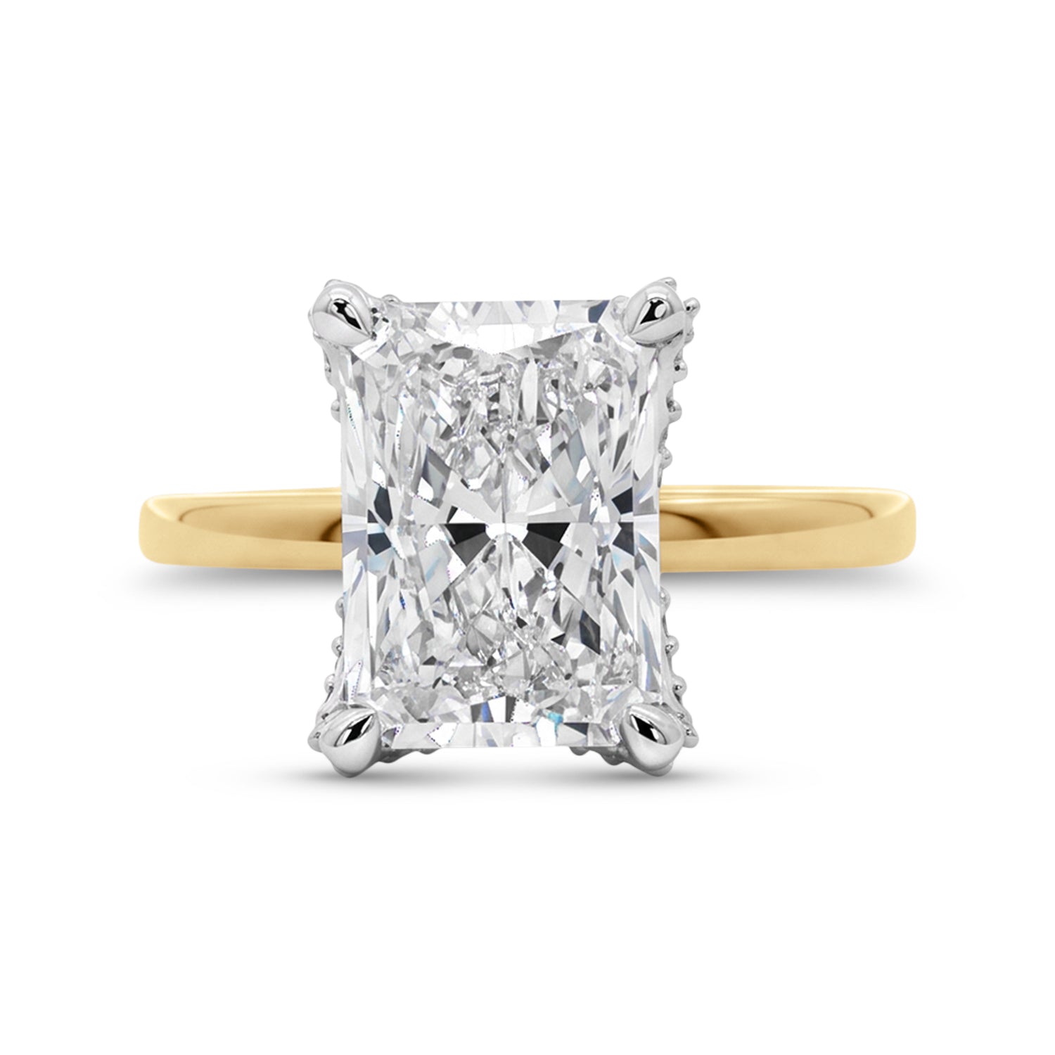 Love Grown Two-Tone Radiant Lab Diamond Pavé Ring