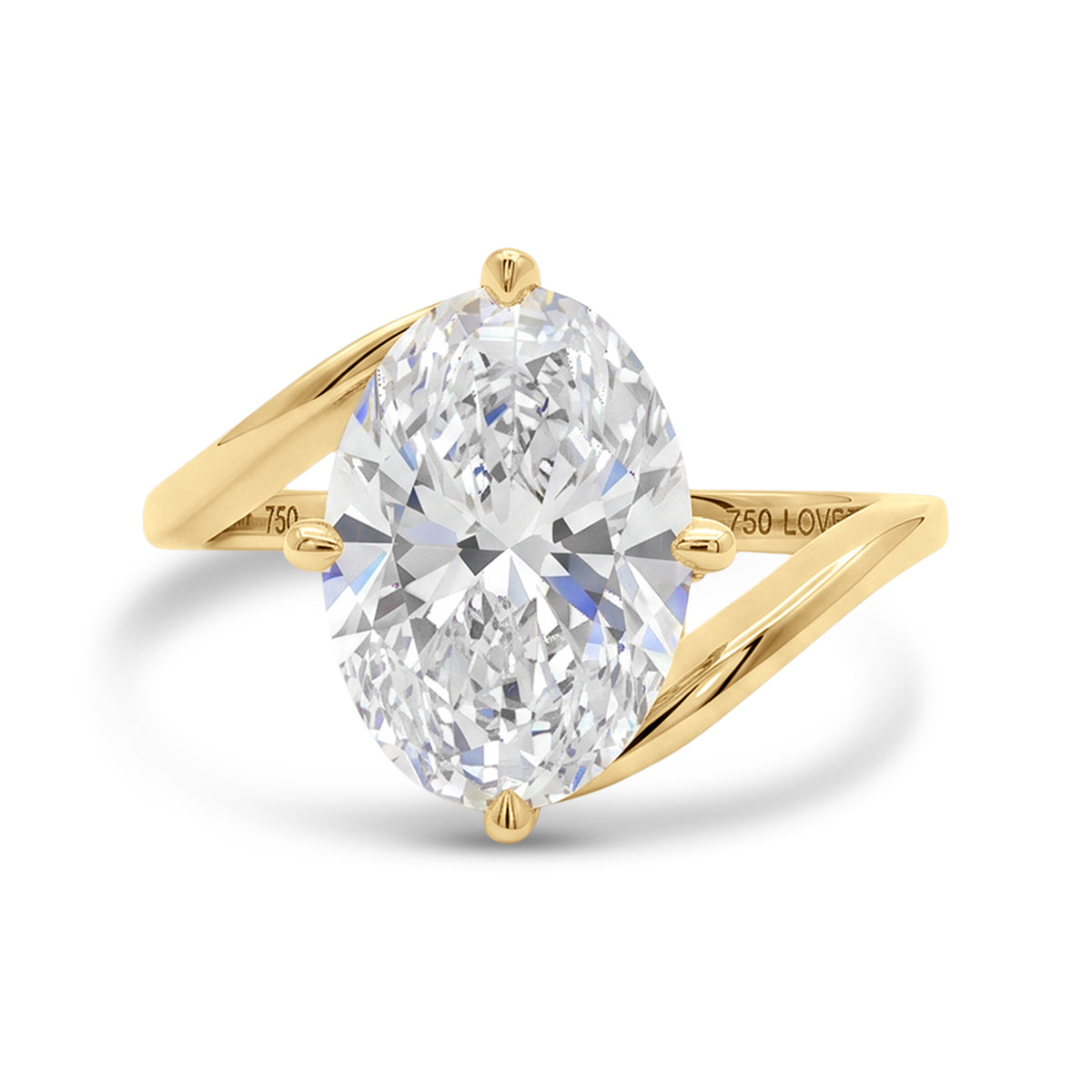 Love Grown 14k Gold Oval Lab Diamond Bypass Ring