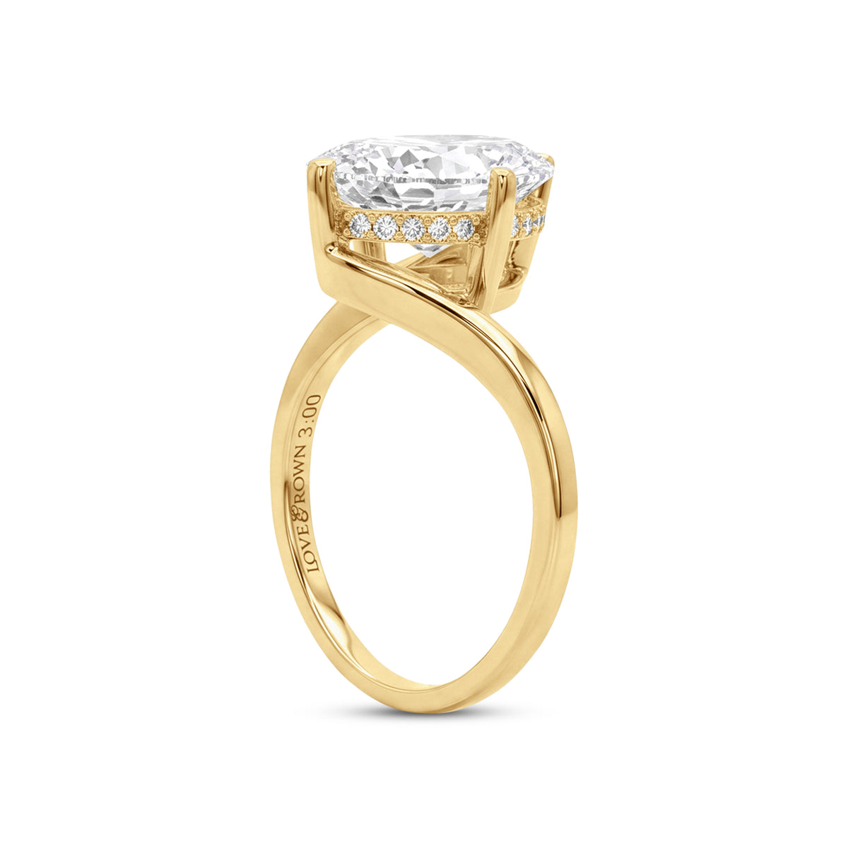 Love Grown 14k Gold Oval Lab Diamond Bypass Ring
