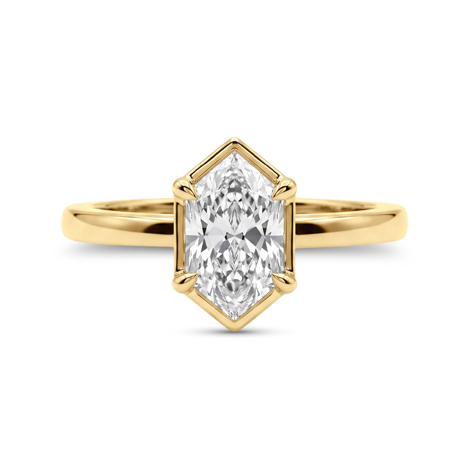 Love Grown 14k Gold Hexagonal Lab Diamond Ring