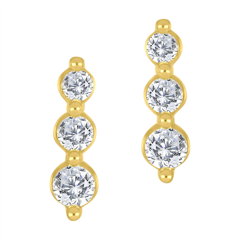 10k yellow gold drop stud earr
