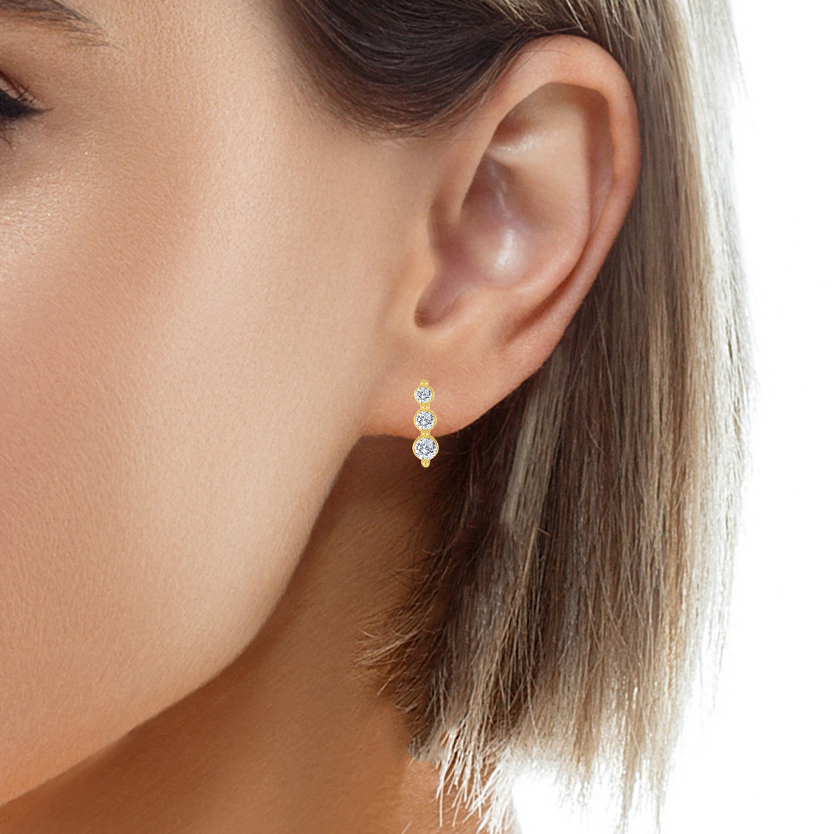 10k yellow gold drop stud earr