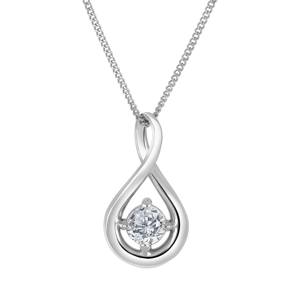 10k white gold drop pendant fe