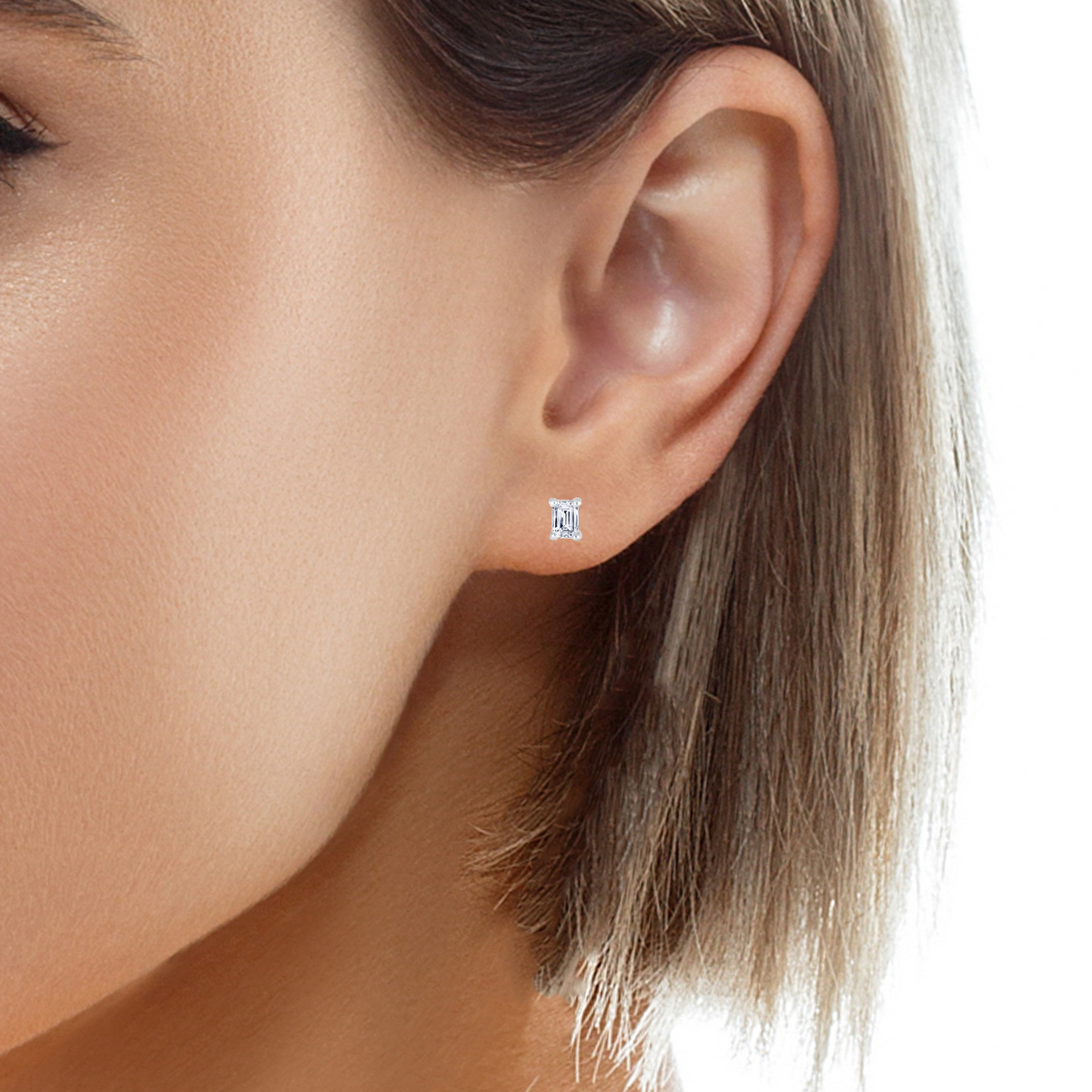 10k white gold stud earrings f