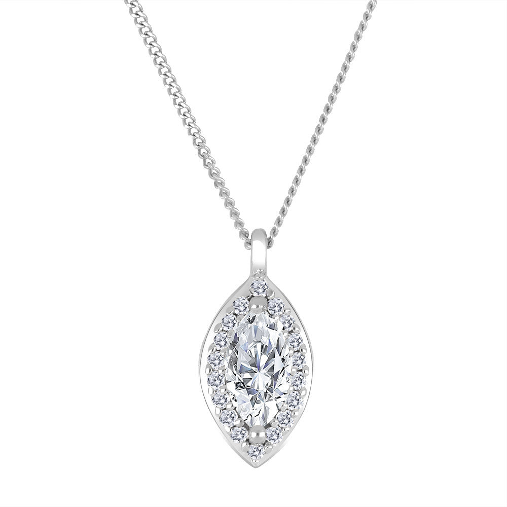 10k white gold halo pendant fe