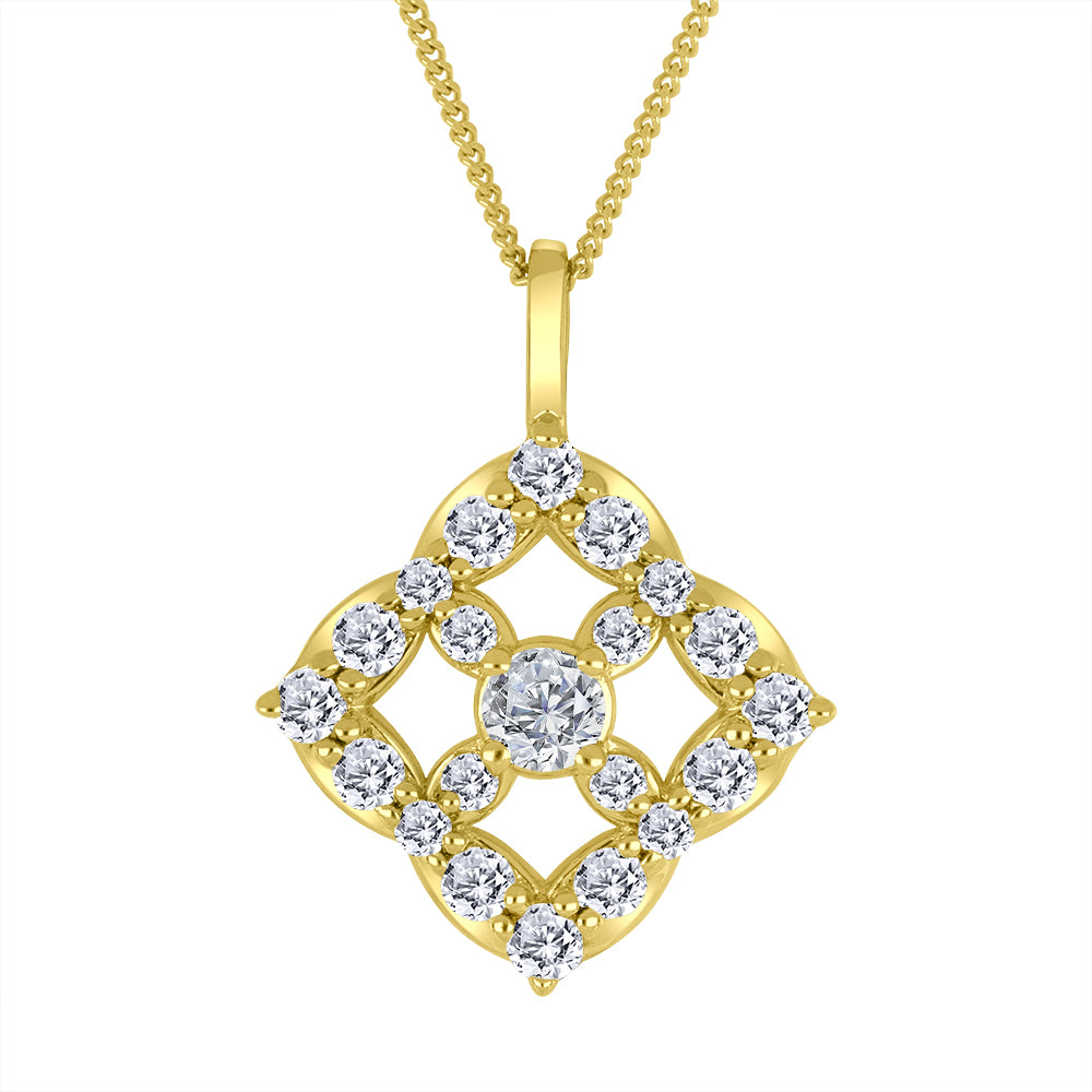 10k white gold diamond shaped