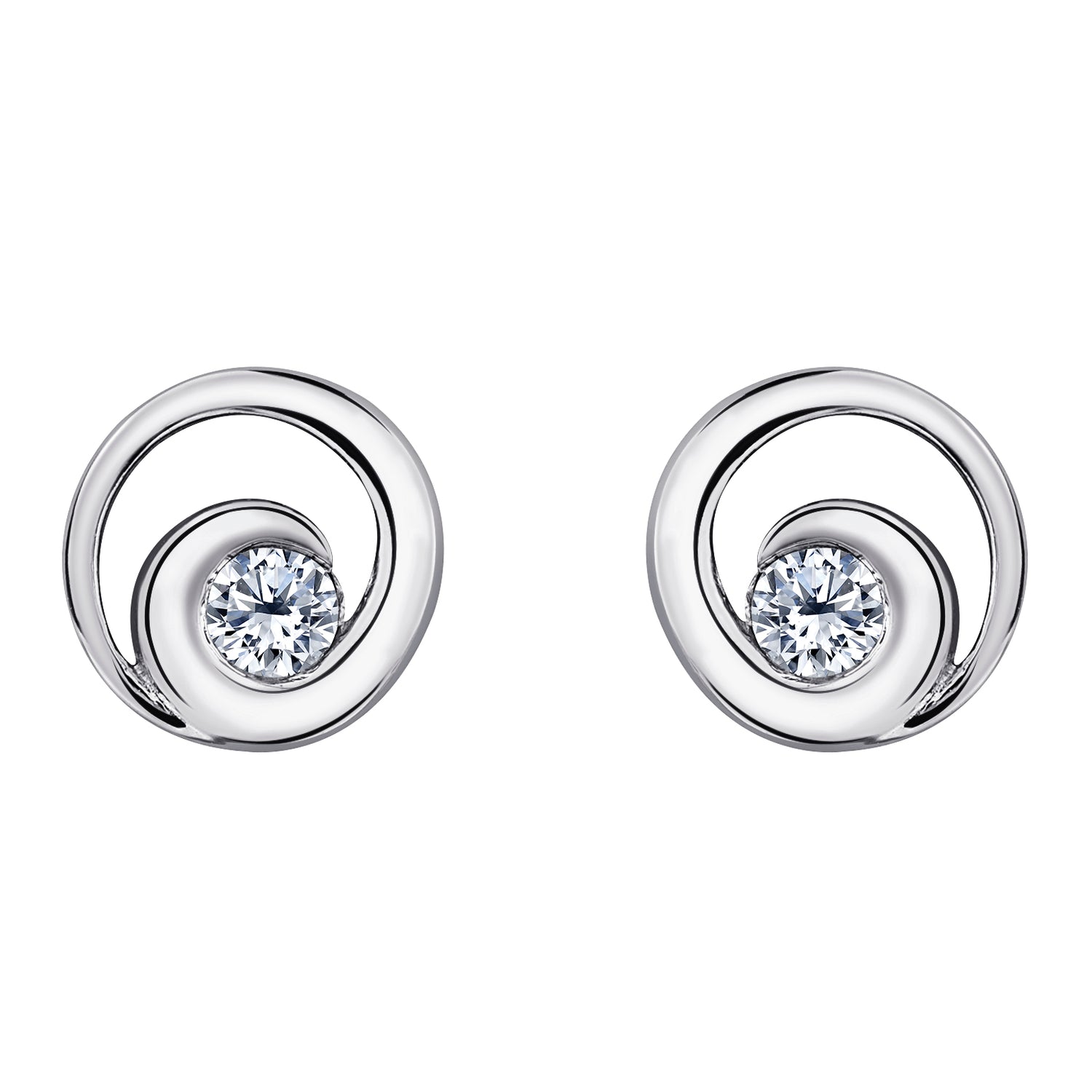 Maple Leaf Diamonds 10K Diamond Stud Earrings. 0.12tdw