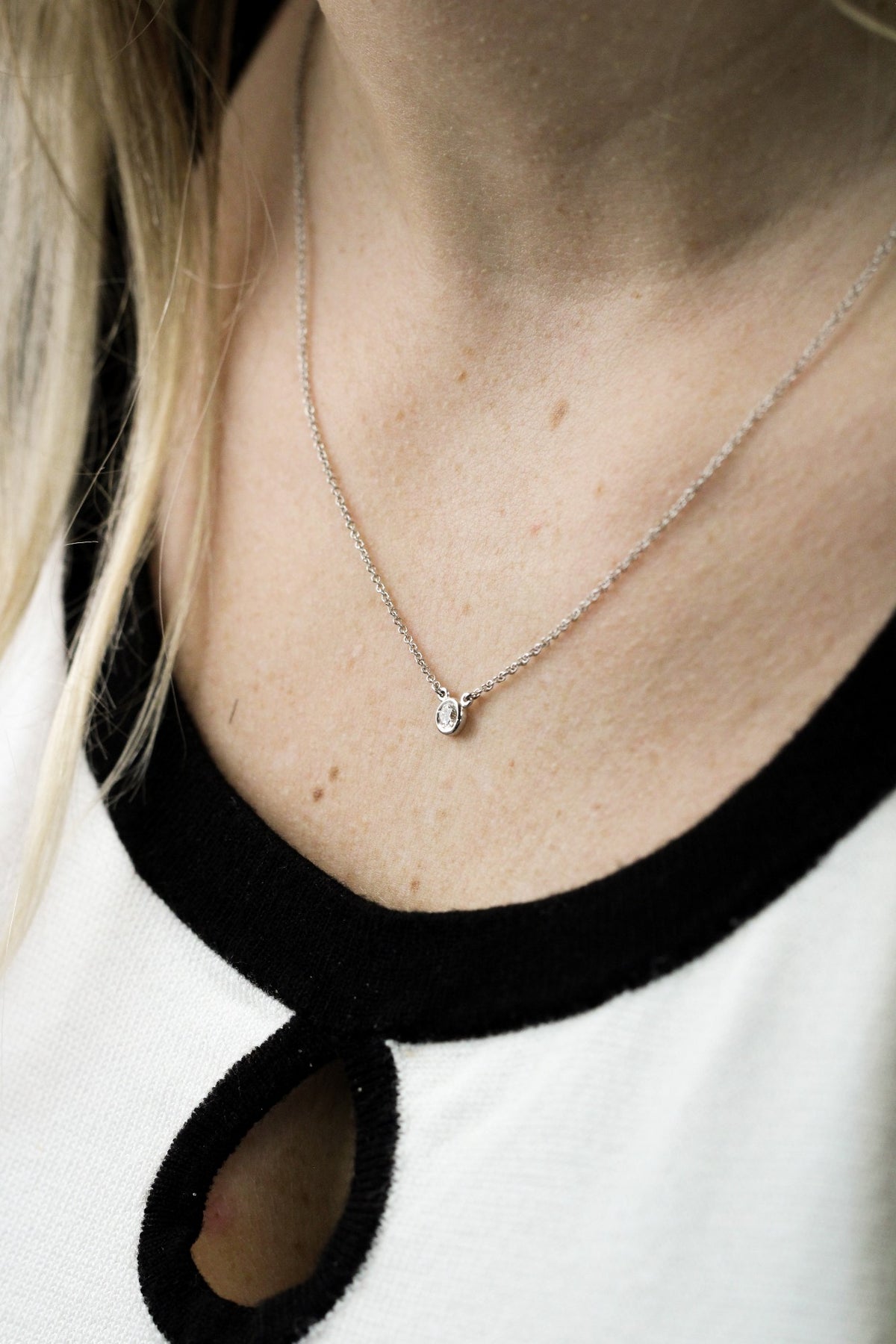FINAL SALE - 14 Karat 0.152TDW Diamond Necklace, 18"