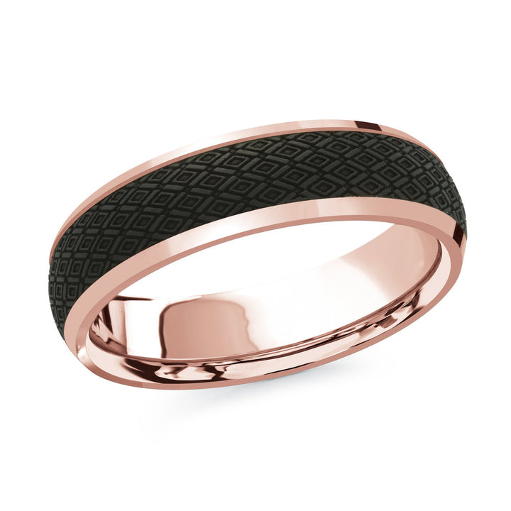 Mardini Noir - Patterned Carbon Fiber and 14K Ring