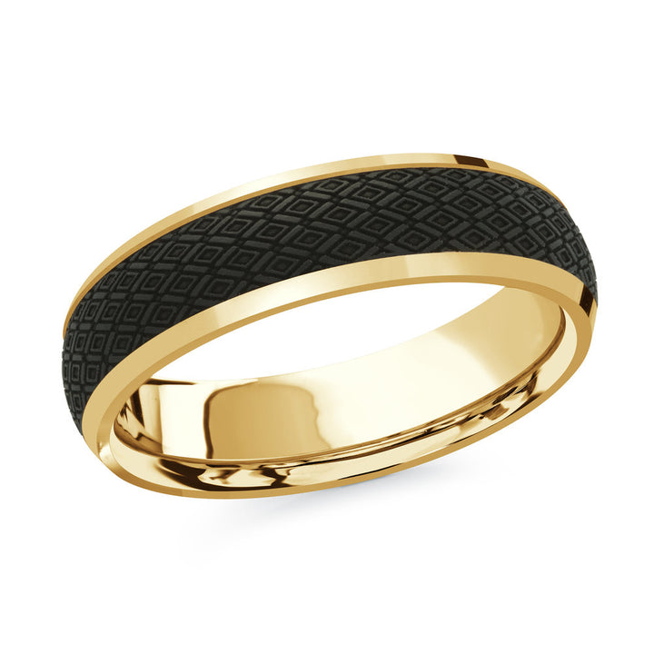 Mardini Noir - Patterned Carbon Fiber and 14K Ring