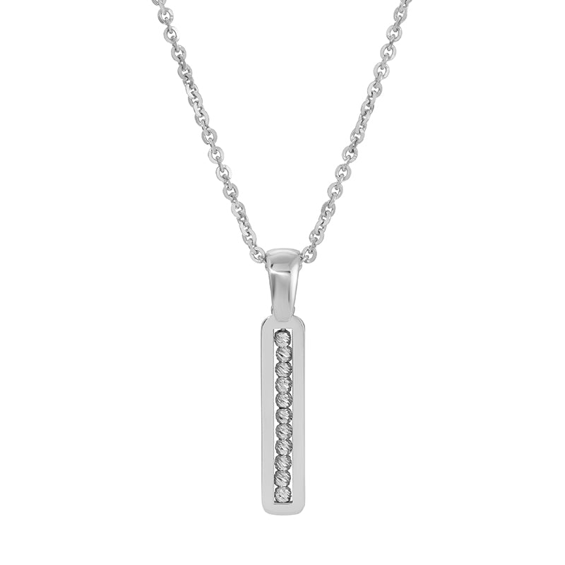 Drop Pendant with Diamond Cut Beaded Accents.