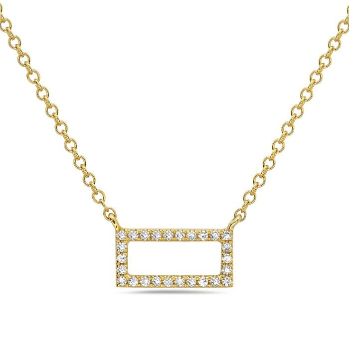 10K Diamond Open Bar Necklace