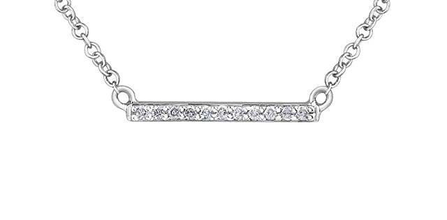 10 Karat 0.055TDW Diamond Bar Necklace,