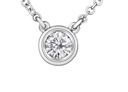 FINAL SALE - 14 Karat 0.152TDW Diamond Necklace, 18"