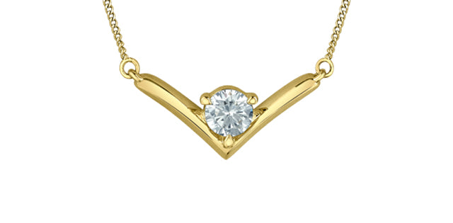 Lab-Grown Diamond Chevron Bar Pendant, 0.30TDW