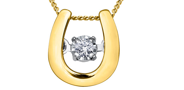 10K Horseshoe Pendant 0.02TDW