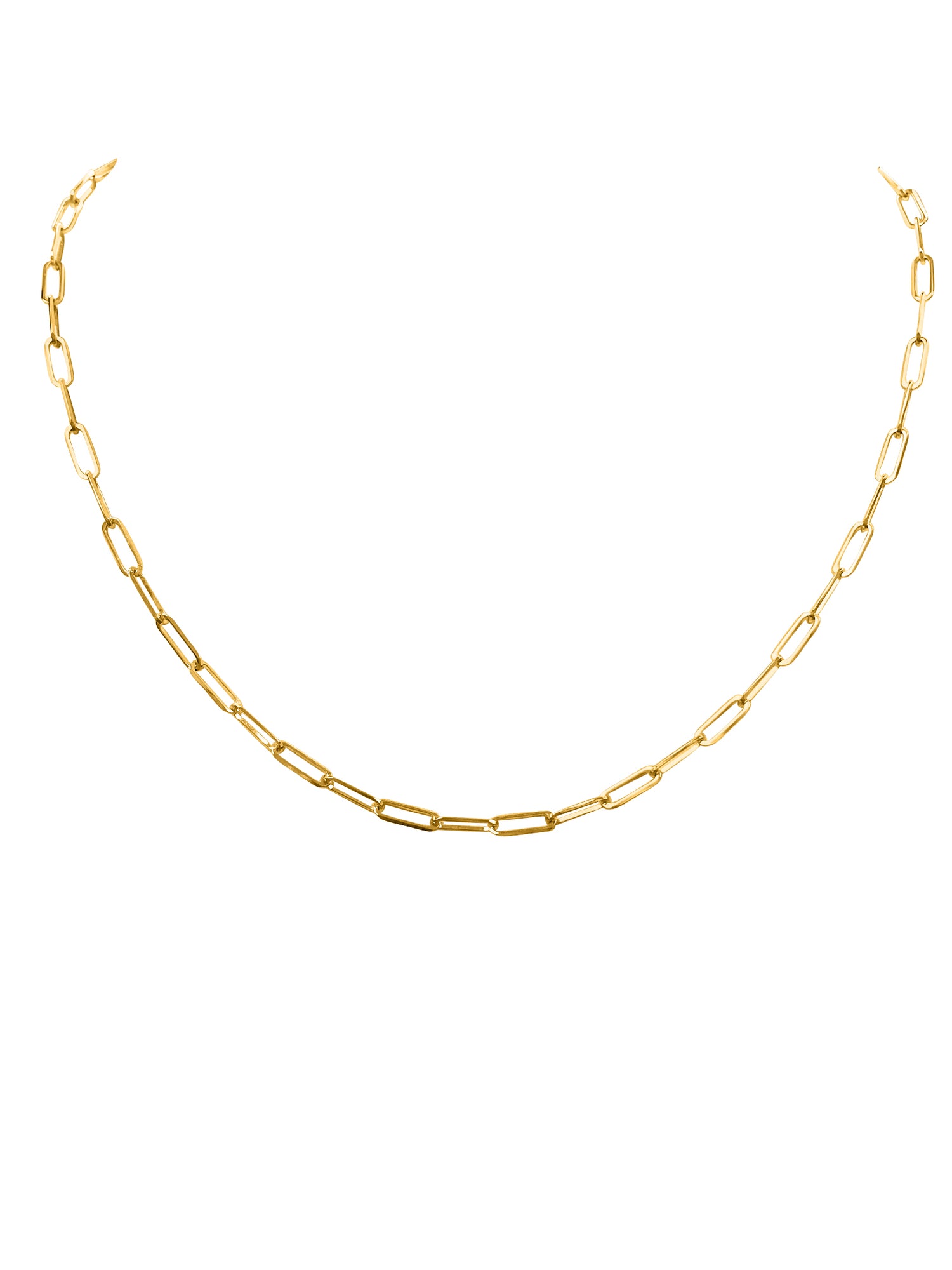 10k yellow gold paper clip lin