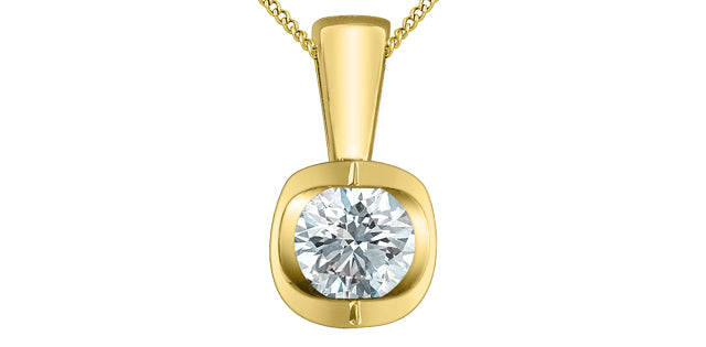 Lab-Grown Solitaire Diamond Pendant, 0.30TDW